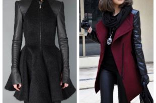 Пальто с кожаными рукавами: особенности и преимущества изделий