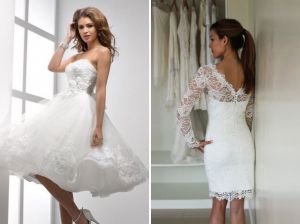 Короткие свадебные платья: нестандартные модели и традиционные фасоны