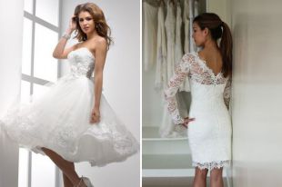 Короткие свадебные платья: нестандартные модели и традиционные фасоны