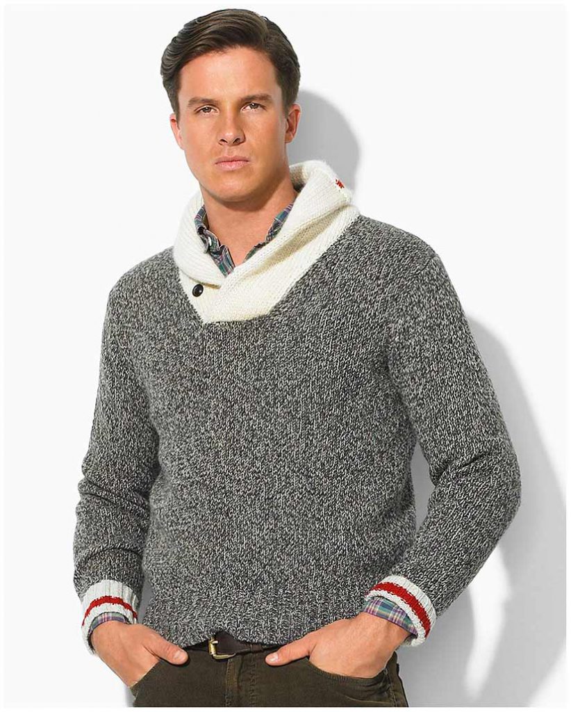 Пуловер с воротником на пуговицах