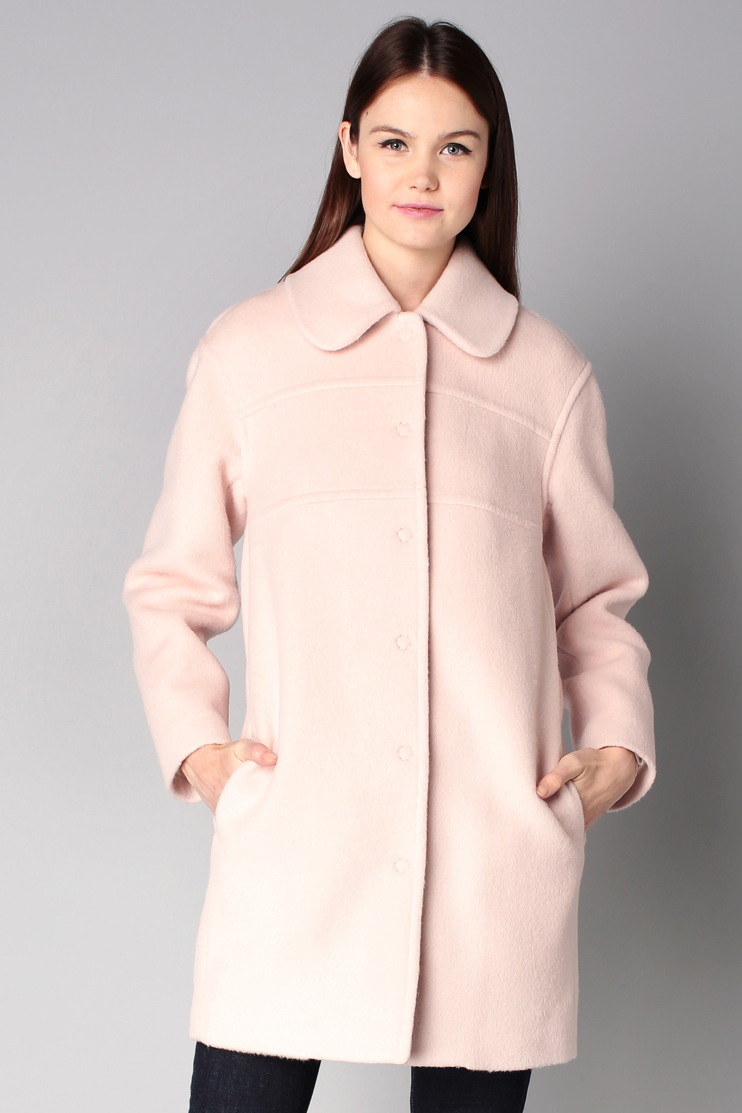 Пальто розовое с широкими рукавами. Серо-розовое пальто Anna verdi. Я люблю пальто.