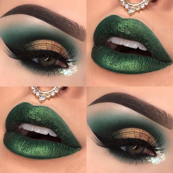 Вечерний макияж глаз под зеленое платье thumbnail