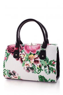Белая сумка с цветочным принтом