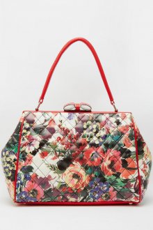 Кожаная сумка с цветочным принтом
