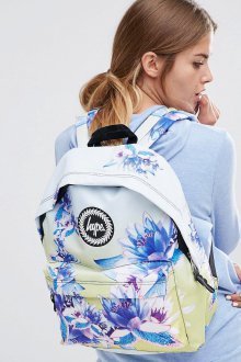Белый рюкзак с цветочным принтом