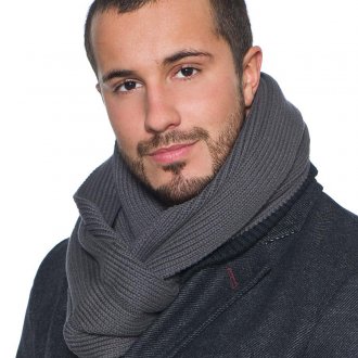 Повседневный серый мужской шарф