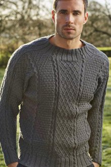 Шерстяной серый мужской пуловер