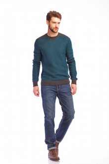 Коричнево-зеленый мужской пуловер