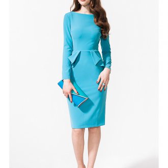 Элегантное голубое платье