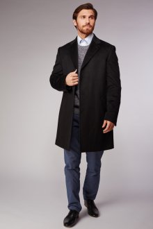 Свободное мужское черное пальто