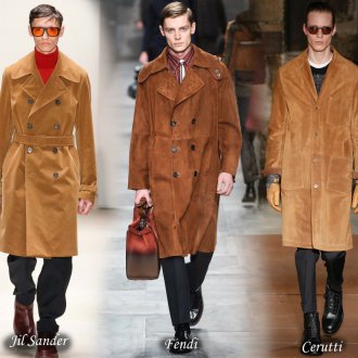 Модные мужские замшевые пальто