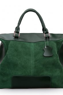 Большая зеленая замшевая сумка