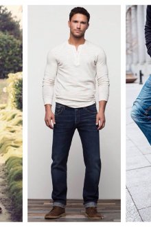Замшевые мужские полусапоги с джинсами