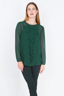 Шифоновая зеленая блузка