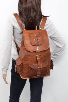 Кожаный рюкзак коричневый