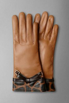 Кожаные перчатки с анималистичным принтом