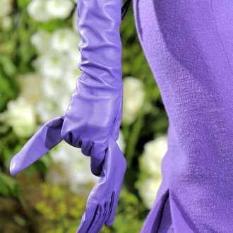 Кожаные перчатки фиолетовые