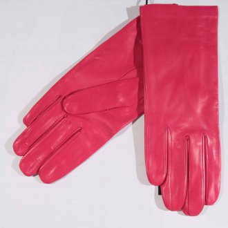 Кожаные перчатки розовые