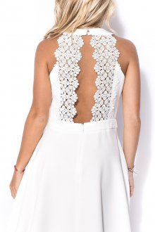 Платье с открытой спиной белое кружевное