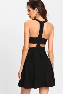 Платье с открытой спиной черное