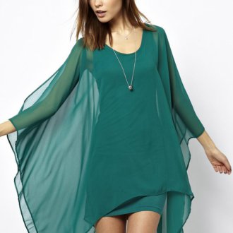 Платье из шифона зеленое