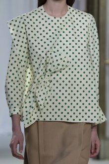 Блузка в горошек зеленый