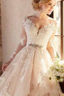 Свадебное платье айвори с рукавами
