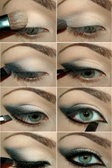 Фото урок вечернего макияжа для зеленых глаз
