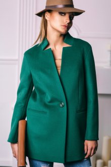 Короткое зеленое пальто