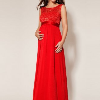 Вечернее красное платье для беременных