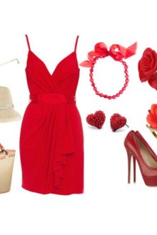 С чем носить красное платье