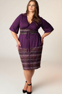 Фиолетовая юбка с принтом для полных женщин
