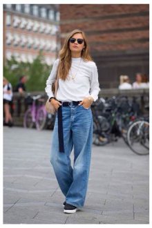С чем носить широкие джинсы