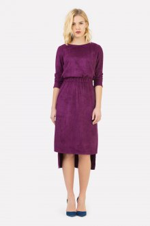 Фиолетовое замшевое платье