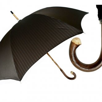 Мужской зонт с деревянной ручкой