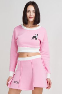 Розовая спортивная мини юбка