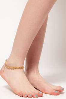 Золотой плетеный браслет на ногу