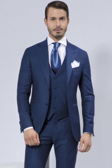 Стильный синий мужской деловой костюм