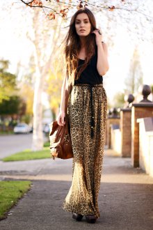 Леопардовая юбка в пол