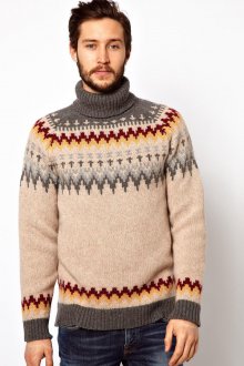 Бежево-серый мужской свитер